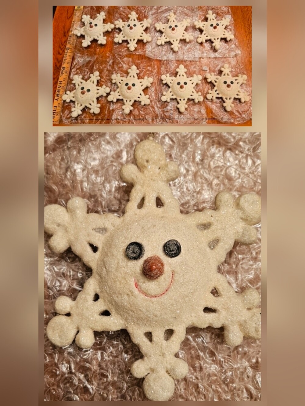 NEW SNOWMAN SNOWFLAKE Ornaments - Set of 8! 6" Bundle